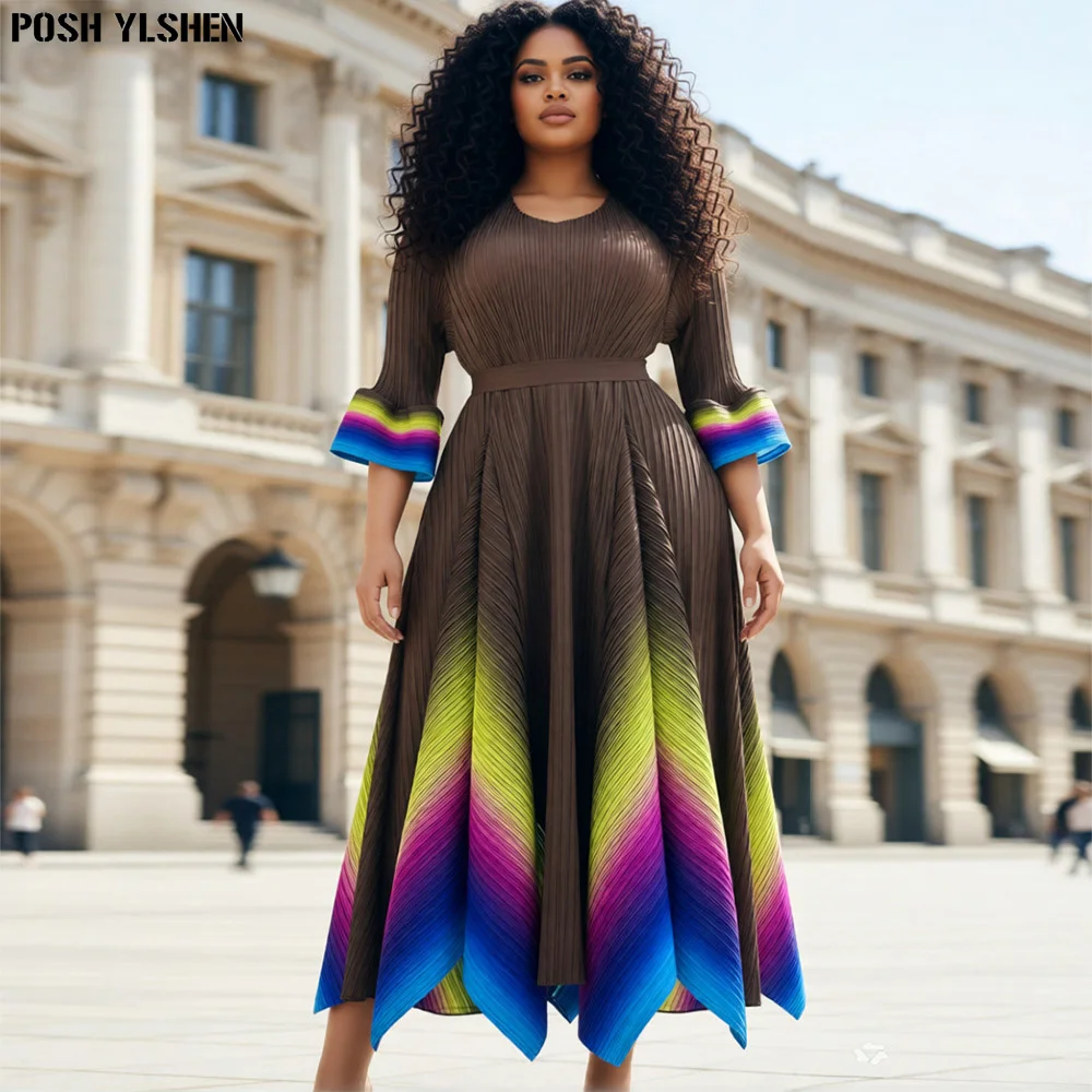 

Elegant African Dresses for Women Plus Size Pleated Evening Party Long Dress Dashiki Ankara Turkey Outfits Robe African Clothes