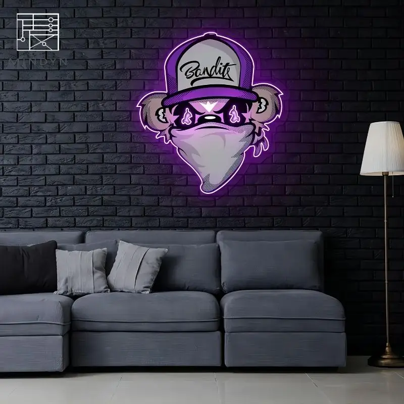 Custom LED Neon Sign Light Purple Riddler Room Decoration Wall Art Business Signboard UV Print Acrylic Artwork