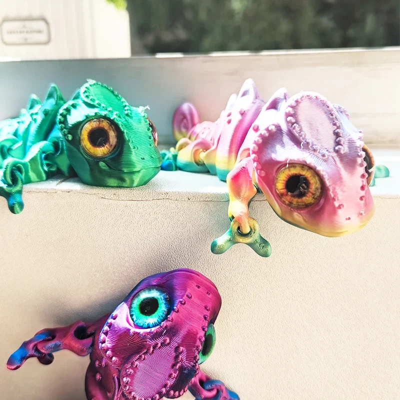 3D Afdrukken Kameleon Figuren Beweegbare Gezamenlijke Fidget Speelgoed Cartoon Diermodel Speelgoed Woonaccessoires Desktop Ornament Kids Gift
