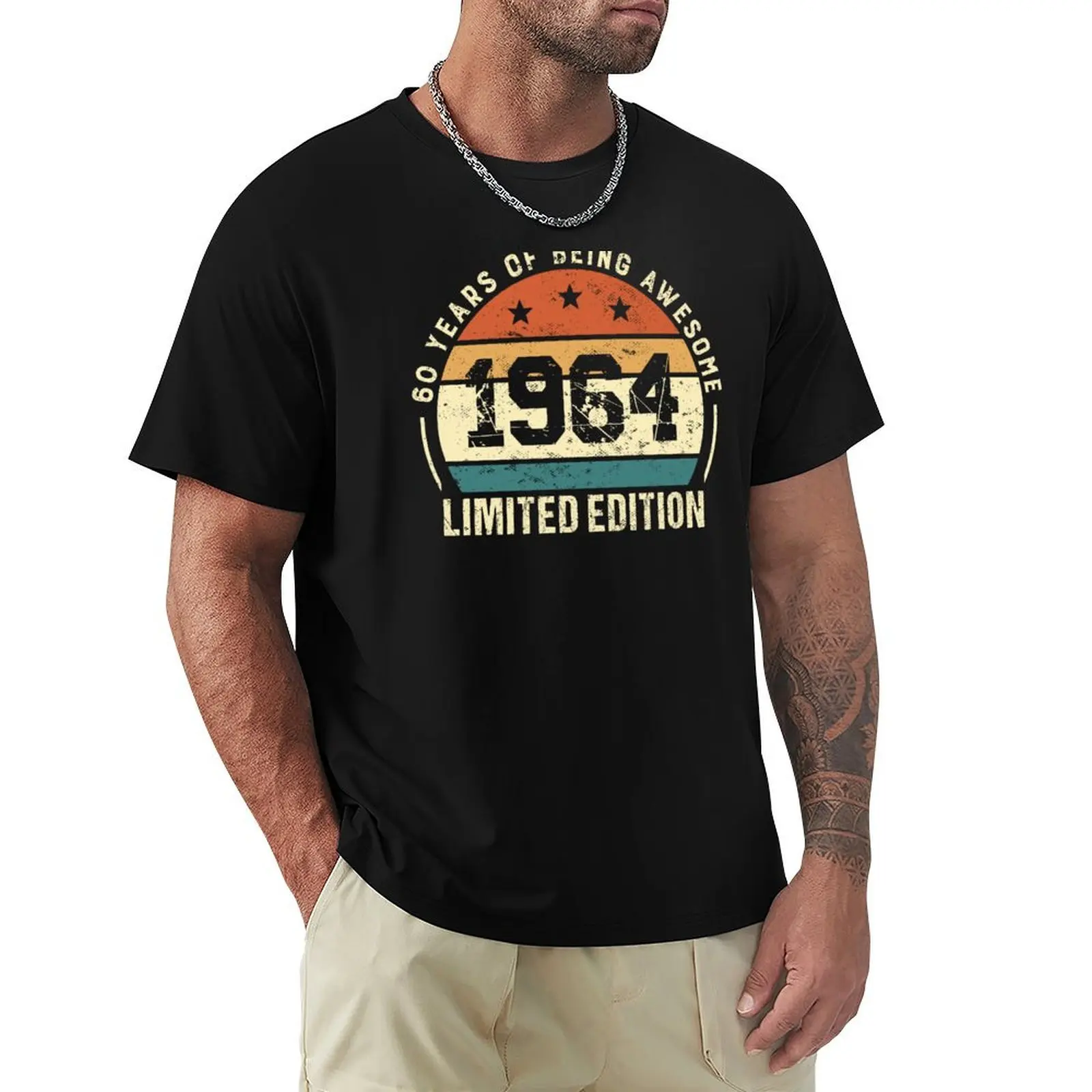 

Vintage 1964 Birthday Gift Idea Retro 60th Bday T-Shirt Casual Loose Daily Wear T-Shirt