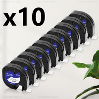 5~10PK 12mm 91201 Compatible Letratag Label Tape 91201 91200 12267 91202 91203 LT Tape for Dymo LT100H LT100T QX50 Label Printer