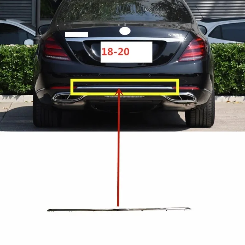 Rear bumper chrome decorative strip For Mercedes Benz S Class  Maybach W222 S450 S650 S680 S600 2014-2020