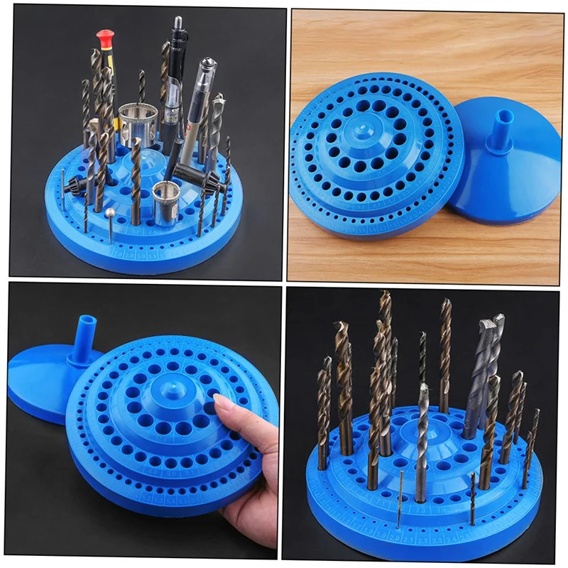 100 Hole 1-13mm Drill Storage Box Nail Drill Bits Storage Case Drill Case Rotating Tray Drill Bits Storage Bin Hardware Brackets