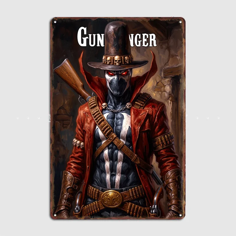 Gunslinger Spawn Western Comic Art Poster Metal Tin Sign Indoor Outdoor Home Decor Bar Custom Posters Wall Room Decorations