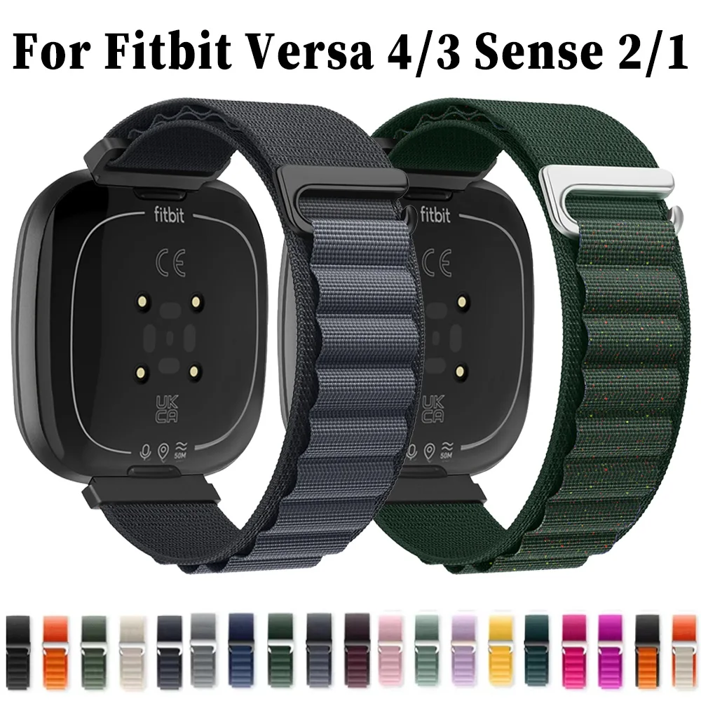 Alpine Nylon Strap For Fitbit Versa 4/3 Breathable Sports Braid Watchband Bracelet For Fitbit Sense 2/1 Smartwatch Accessories