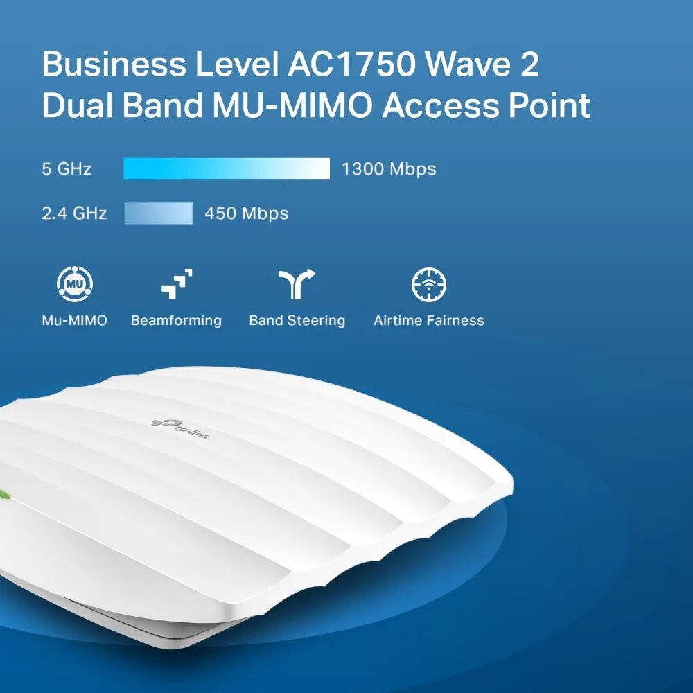 EAP245 V3 |   Ponto de acesso sem fio Omada AC1750 Gigabit |   Solução WiFi empresarial com suporte para malha, roaming perfeito e MU-MIMO