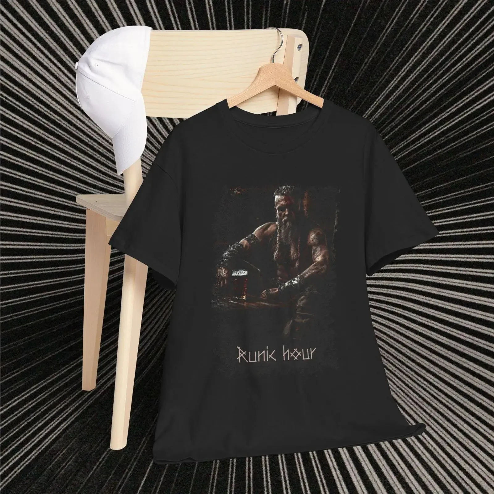 Viking Runic Hour T Shirt Norse Numerology Beer Dad Nordic Witty Drinking Funny vintage Washed homme Stylish graphic Soft