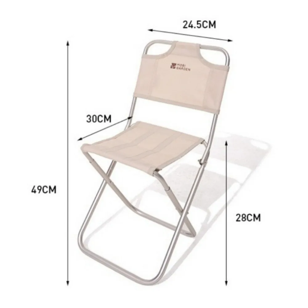 Outdoor Camping Portable Backrest Folding Stool Ultra-light Portable Small Pony Camping Bench Fishing Picnic Travel Stool