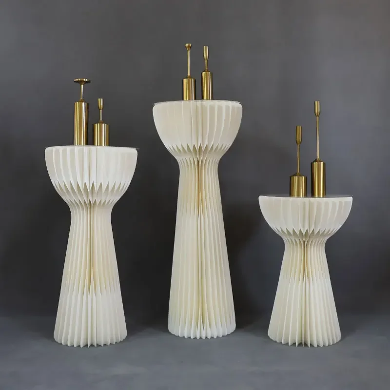 

New wedding folding cloud table dessert table round table wedding welcome area decoration paper road guide Roman column layout