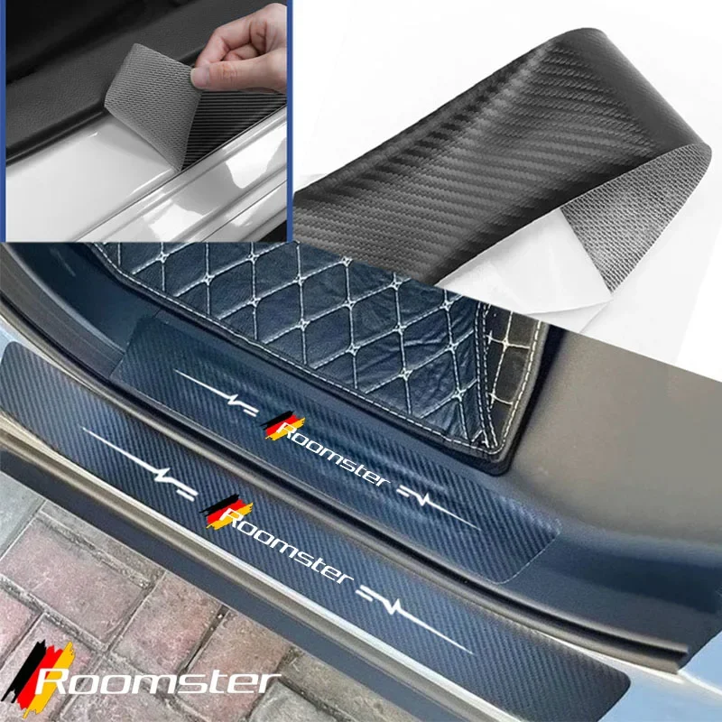 

Car Decals Front Door Threshold Protect Stickers for Skoda Roomster Logo Trunk Sill Bumper Waterproof Film Interior Accessories