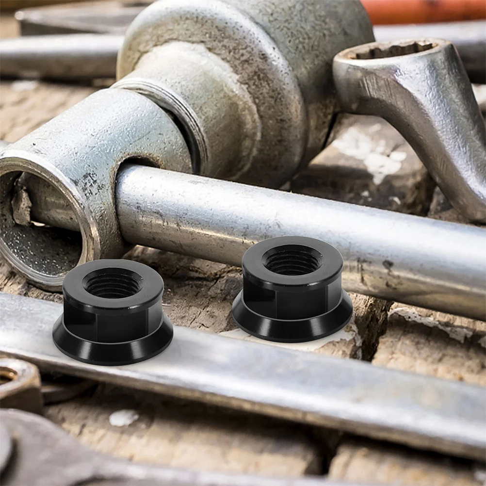 

6Pcs Bicycle Hub Nuts M10 Aluminum Alloy Folding Fixed Gear Front Rear Wheel Axle Nuts Black Bike Accessories Front Wheel Nut