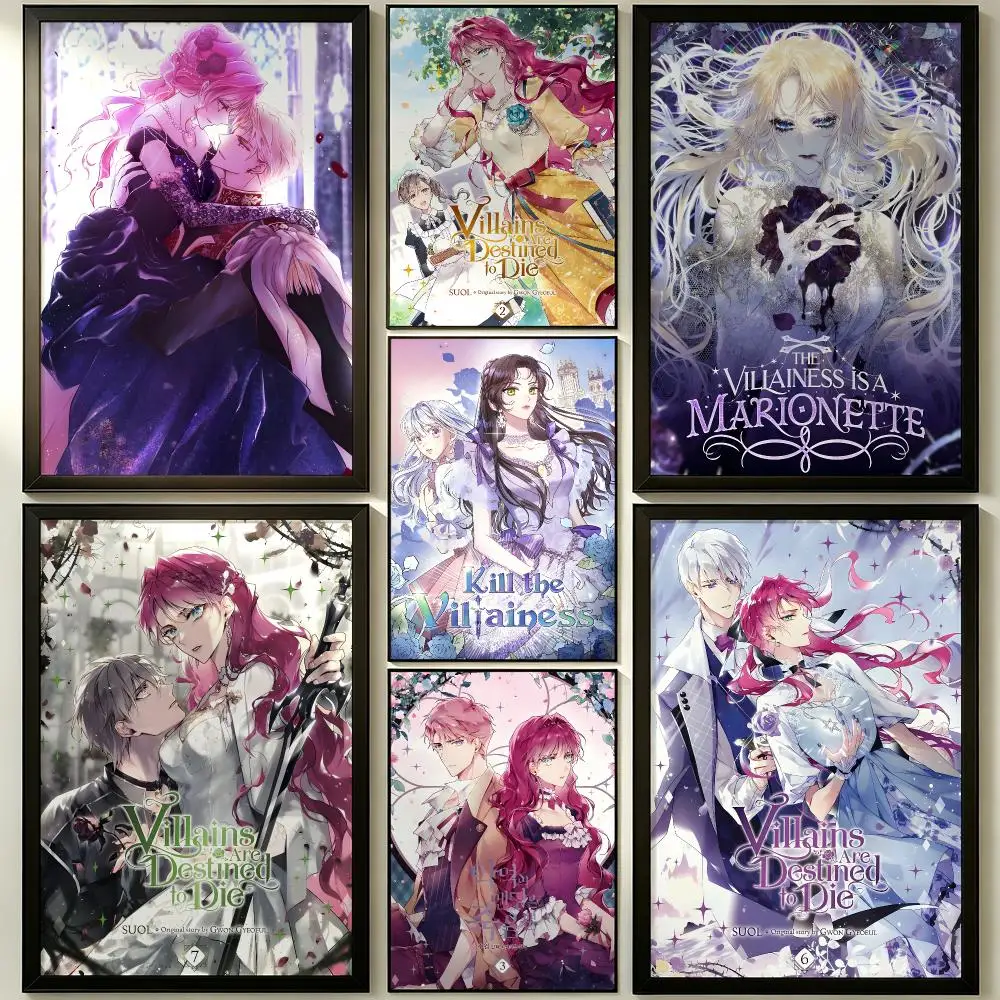 Villains Are Destined to Die Aesthetic Manga Self-Adhesive Poster Waterproof Removable HD Print for Living Room Bedroom Poster