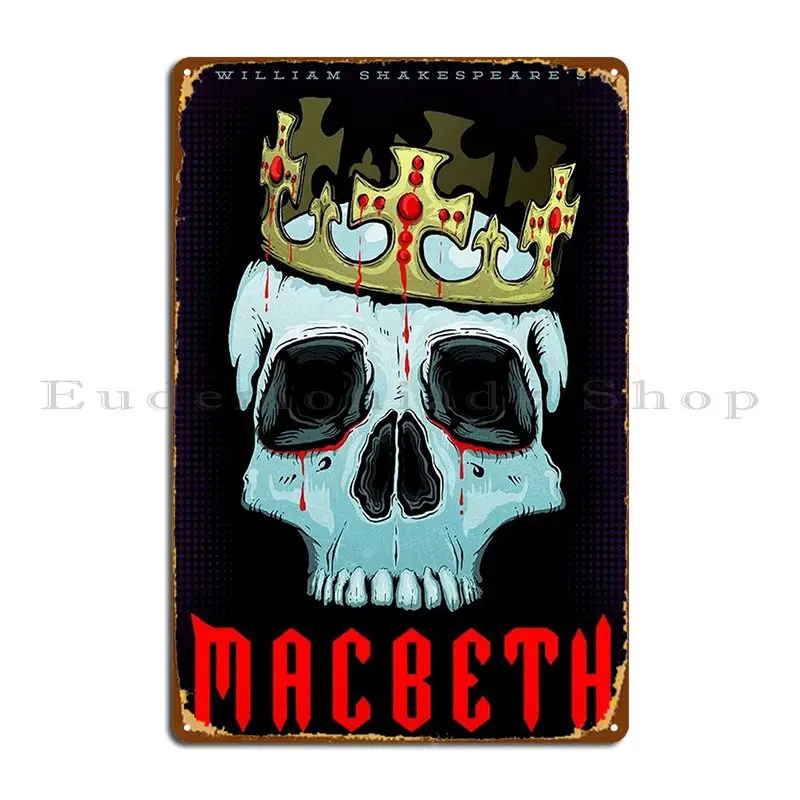 Macbeth Skull Metal Sign Plaques Bar Home Club Design Wall Mural Tin Sign Poster