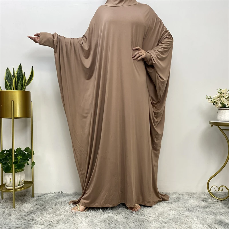 

New Muslim Abaya Jilbab Kaftan Women Hooded Dress Islamic Dubai Robe Plain Dress African Turkish Robe Southeast Asia Clothes