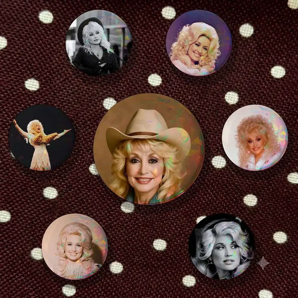 Retro Classic D-Dolly P-Parton 32/44/58mm Handmade Pins Round Brooch Badge Backpacks Clothes Jewelry Gifts