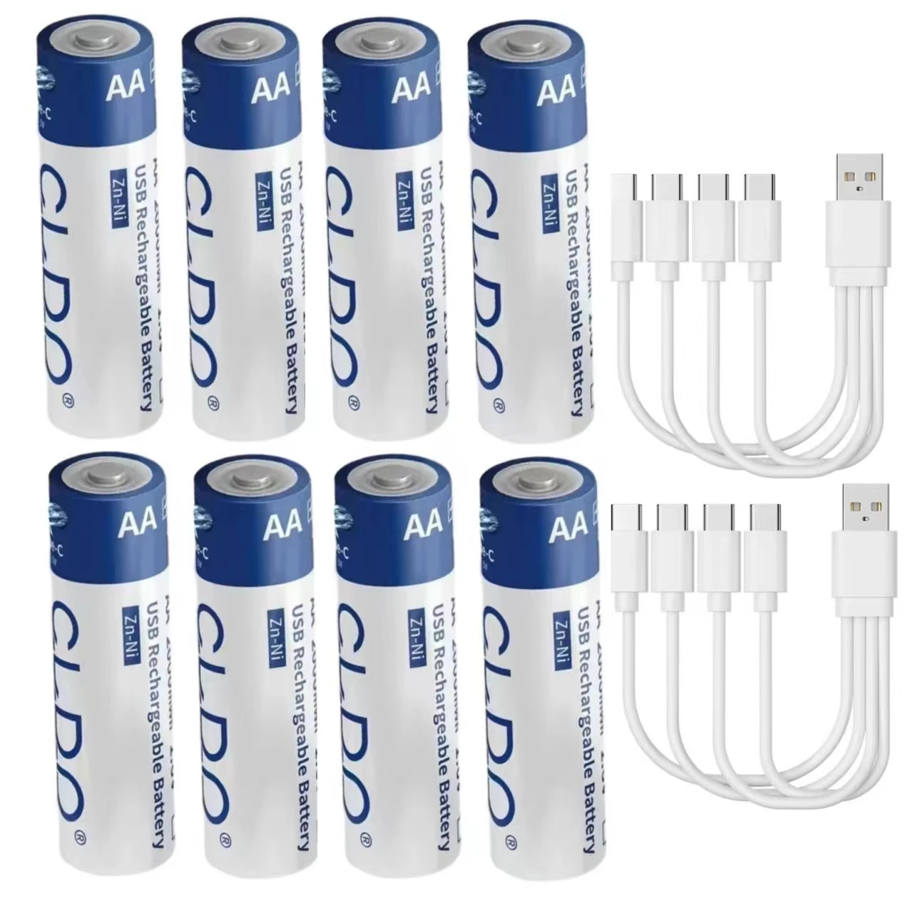 

8pcs/lot 1.6V AA rechargeable battery NI-ZN 2000mWh USB battery microphone gamepad fingerprint lock special battery