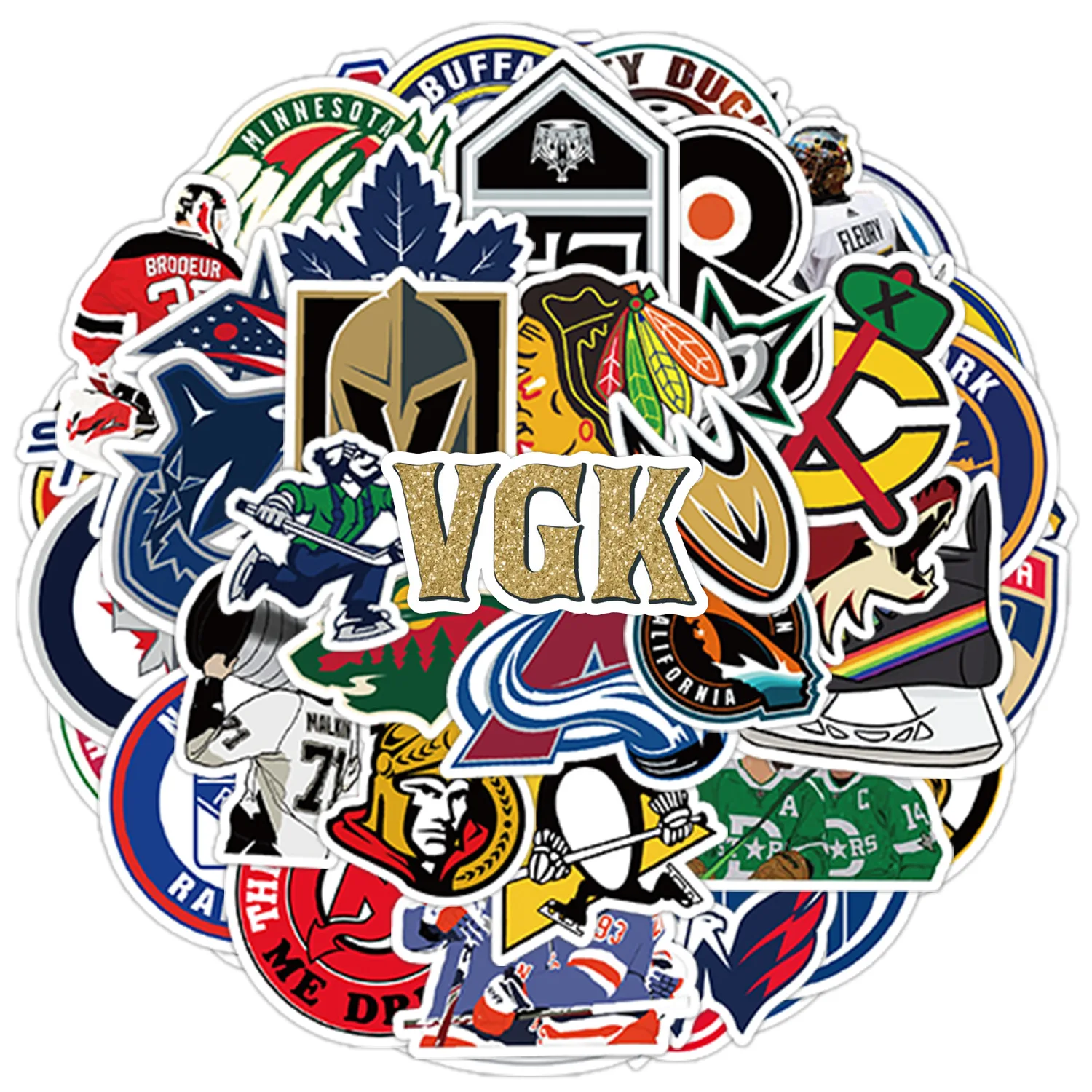 

50PCS Ice Hockey Graffiti Stickers Ice Sports Cartoon Style Decorable Helmet Laptop Phone Case iPad Waterproof Sticker Kids Toy