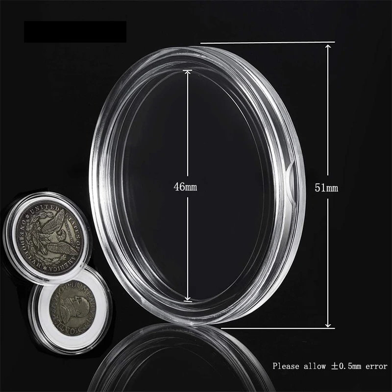 Scatola di protezione commemorativa per monete da 10 pezzi + guarnizione, scatola di monete Commemorative per archiviazione portatile