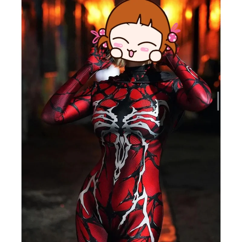 AD1 ผู้ใหญ่เด็ก Gwenom ชุด Gwen Spider คอสเพลย์เครื่องแต่งกายฮาโลวีนหญิงสาวผู้หญิง Superhero Zentai บอดี้สูท 5 @ rD ~