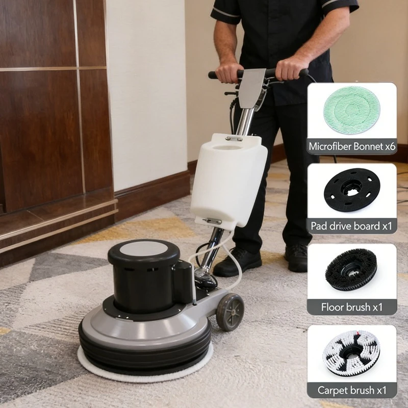 

Automatic Carpet Shampoo Moist Washing Scrubber Machine Commercial Carpet Cleaning Business Equipment with Scrub Brush