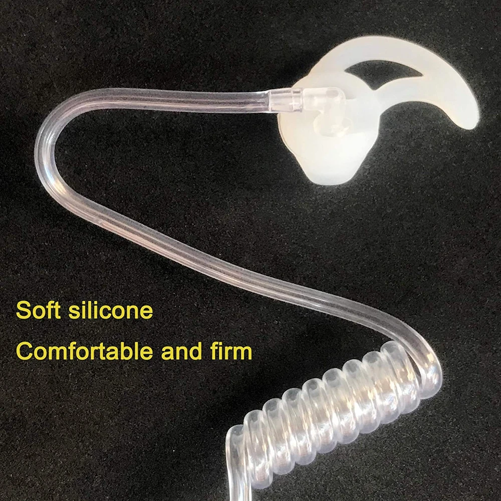 Molde de oreja de aleta de silicona para reemplazo de auricular de Radio bidireccional, puntas de auricular de molde para policía de vigilancia, cabeza de tubo de bobina