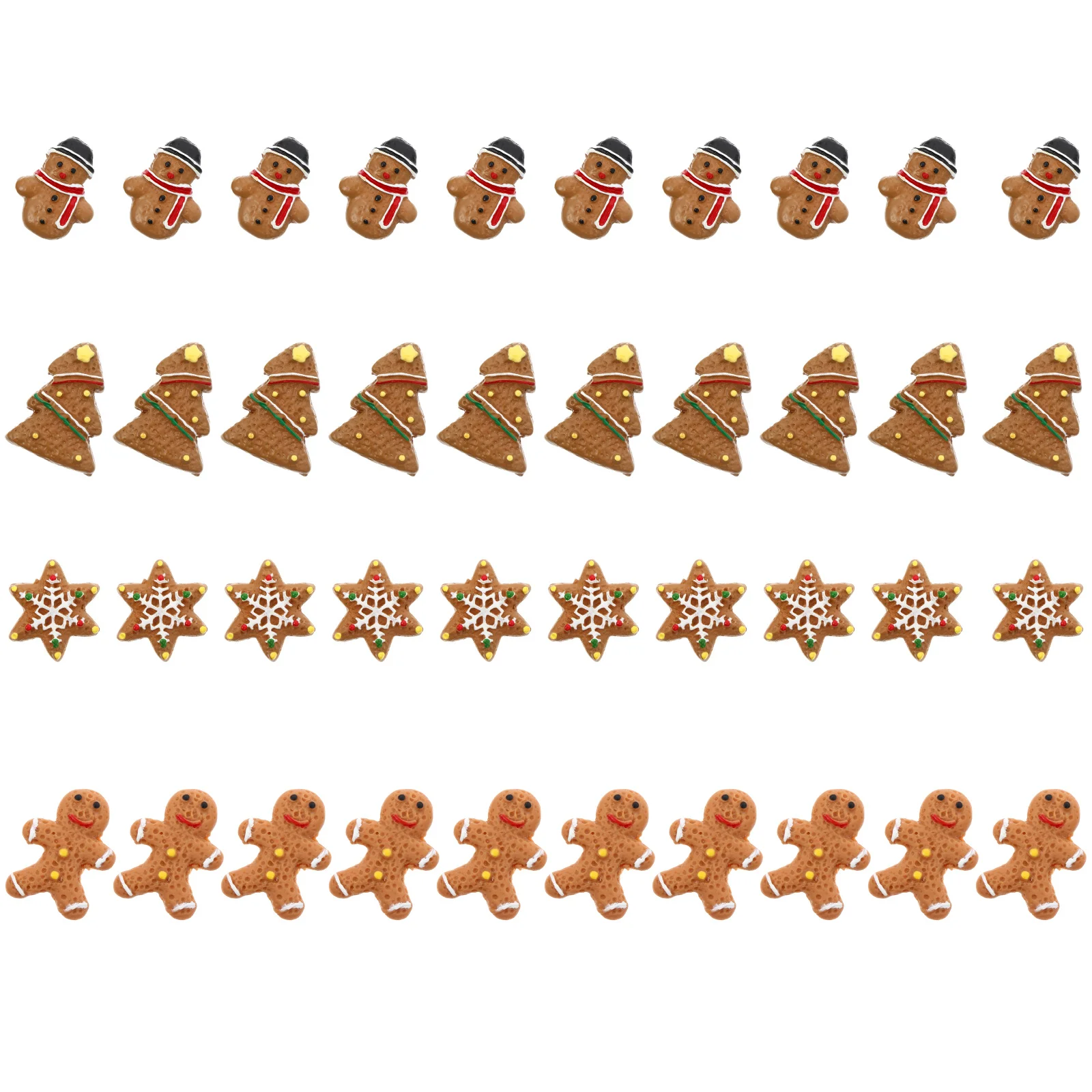 

40pcs Christmas Resin Accessories Diy Craft Materials For Phone Case Decoration Mini Pendant Jewelry Making Ornaments