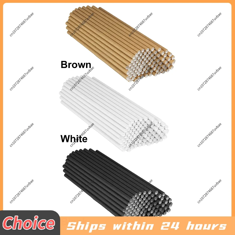 300PCS Disposable Paper Straw 7.75 in Long Biodegradable Drinking Straw for Smoothies Tumbler Cocktail Milkshake Party Household