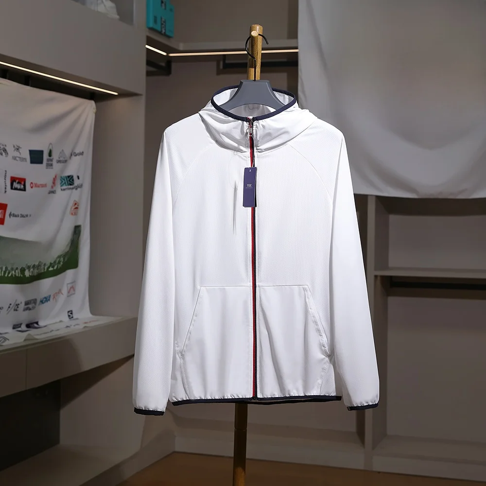 

Мужская легкая дышащая повседневная куртка с капюшоном для защиты от солнца, модная городская куртка для весны и лета