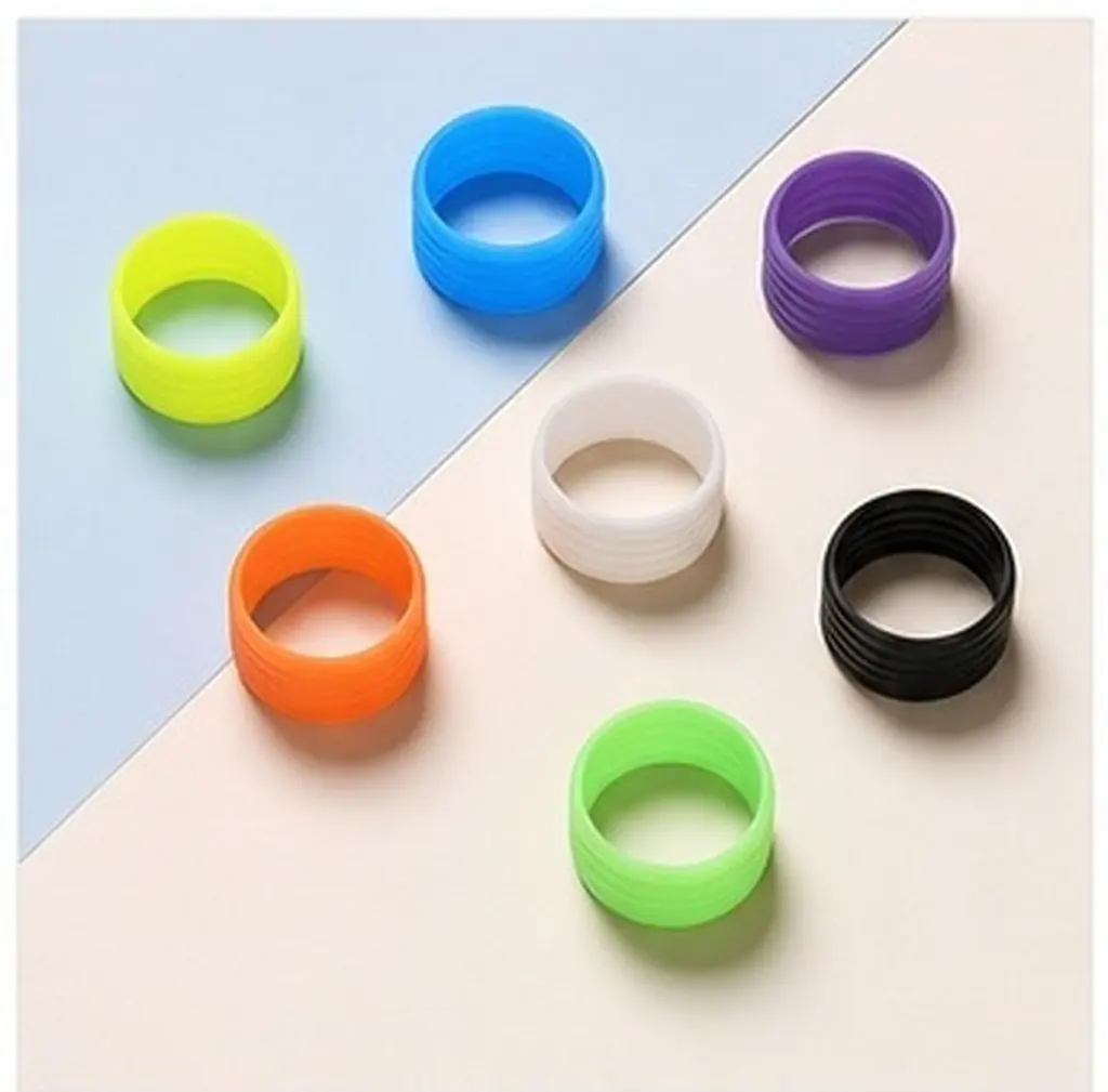 8Pcs Professional Reusable Racket Grip Rings Silicone Tennis Badminton Overgrip Bands Non-Skid Compact Lightweight Racket