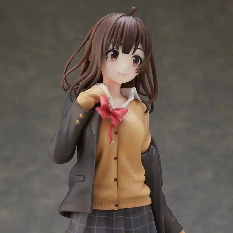 26CM Anime Figure Ogiwara Sayu Shave The Beard And Pick Up Schoolgirl Sitting Uniforms Model Ornaments Collection Doll Toys Gift