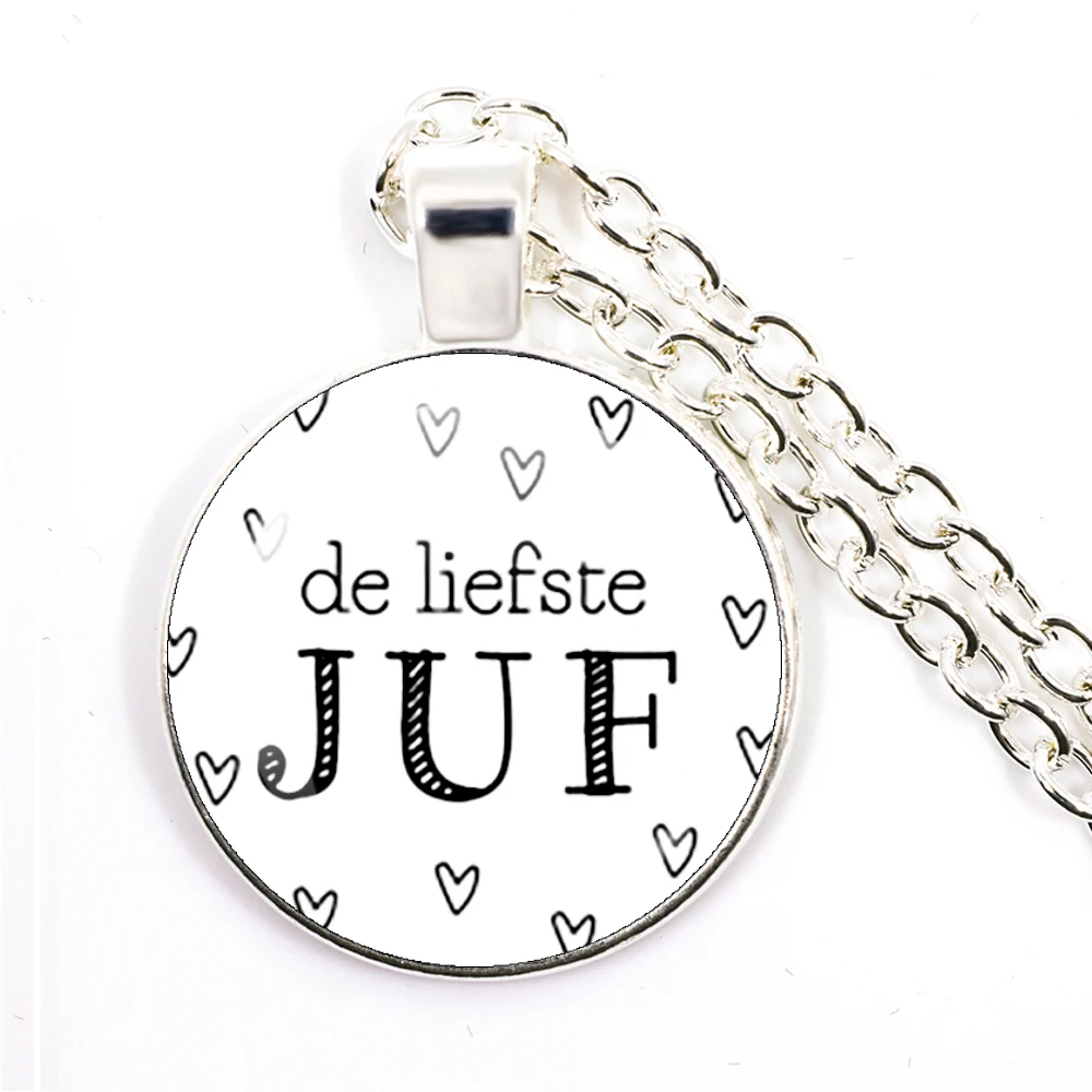 Collar con Colgante de Cristal Cabujón para la Profesora Más Querida, Regalo de Agradecimiento para la Profesora, Joyería de Regalo para la Profesora