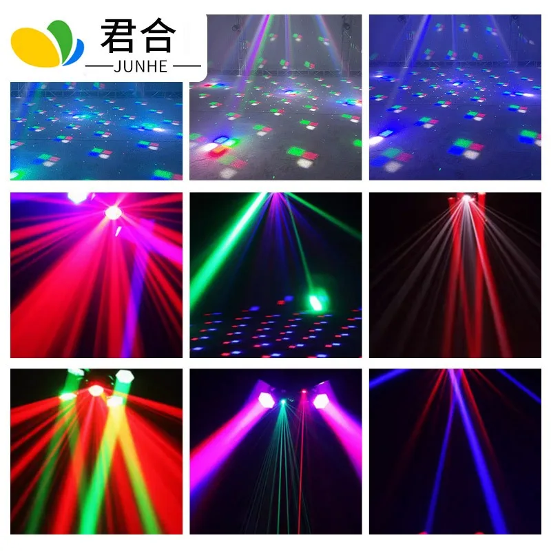 OvO Store Mini Extreme Fox 4-in-1 Stage Light Wedding Banquet Atmosphere Light Performance  Colorful Voice-activated Laser Light