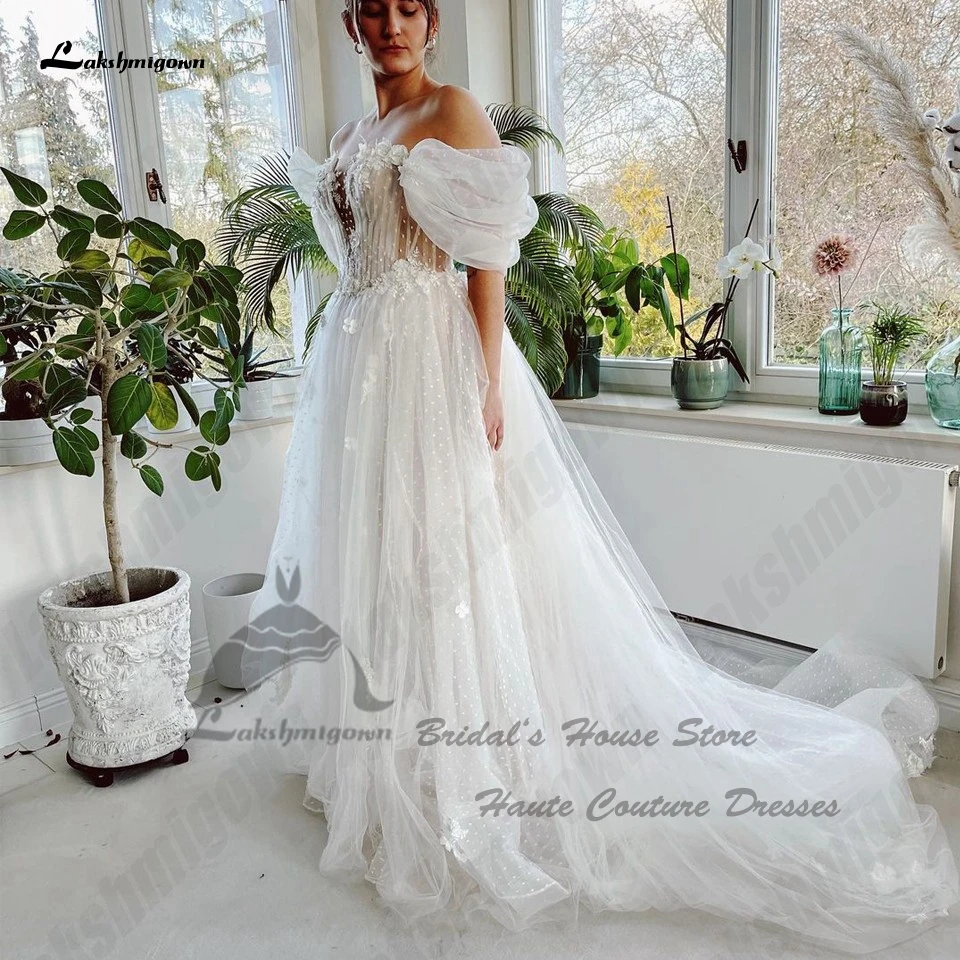 Yanshmigown-Robe de mariée bohème florale à lacets dans le dos, corset éducatif, grande taille, luxe, patients de princesse, tout ce qui est 2023, robe de plage