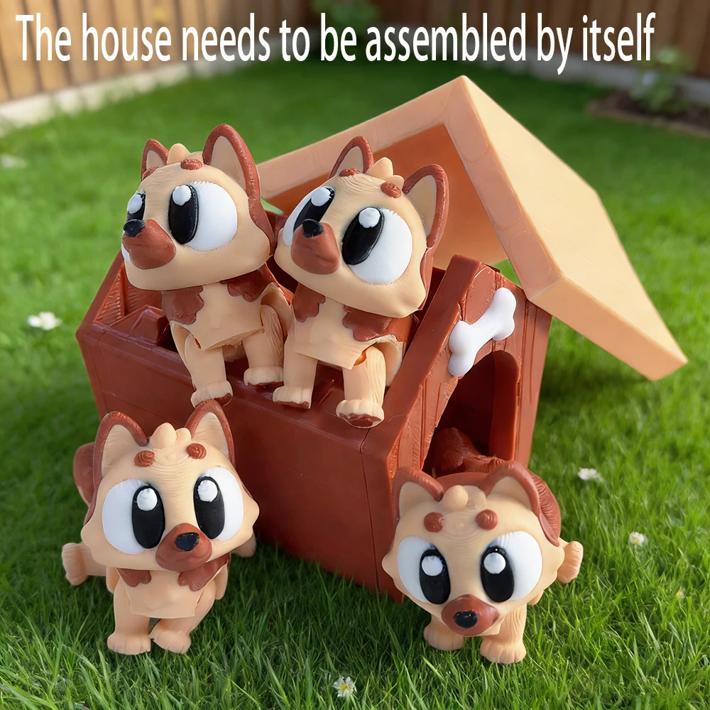 

3d Printing Cute And Silly Little German Animal+house Model Plastic Ornament Desktop Decoration Sculpture Ornament Holiday Gift