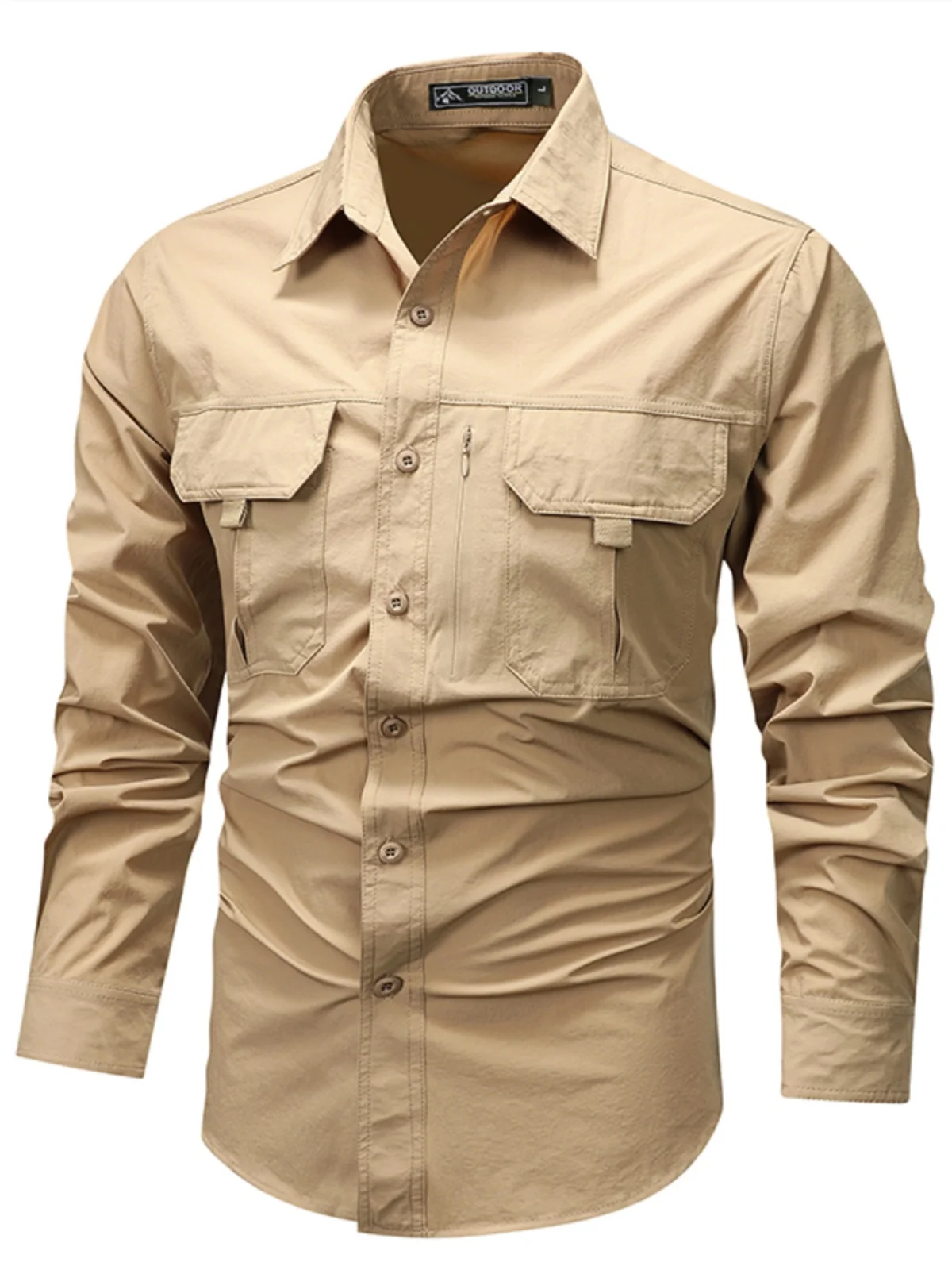 

Men's Workwear Shirt Jacket Thin Long Sleeve Loose Fit Large Size Autumn Casual Outerwear JackeStyle Shirt Youth Trend Summer