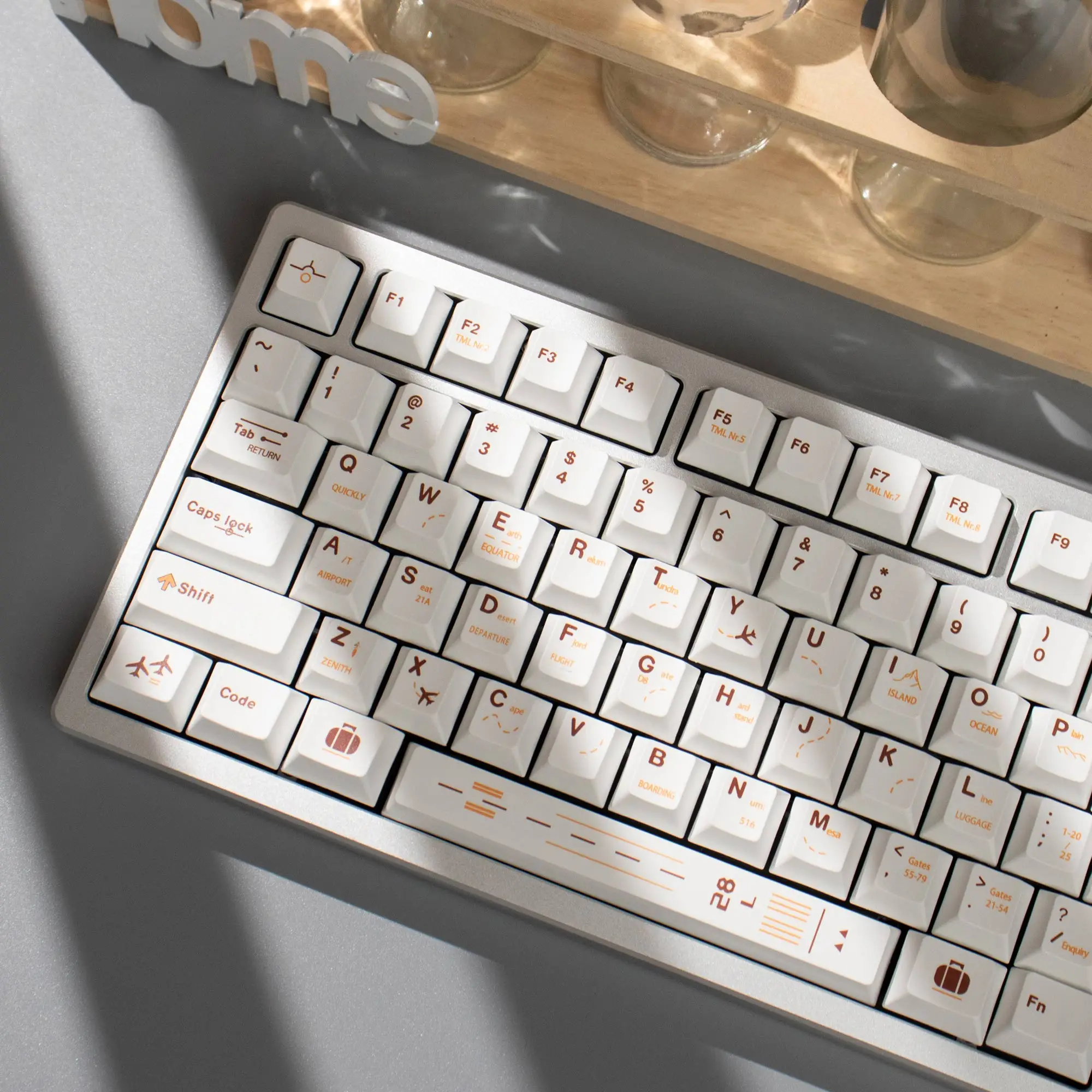 

Flight plan PBT keycaps 148 keys Cherry Profile Dye-Sub Keycaps For MX 61/64/68/87/96/104 Mechanical Keyboard
