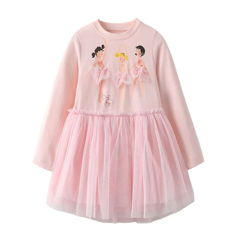 Prinzessin Mädchen Langarm Tutu Kleid 3-8T Kinder Herbst Frühling Party Mode Tanzen Mädchen Kleider