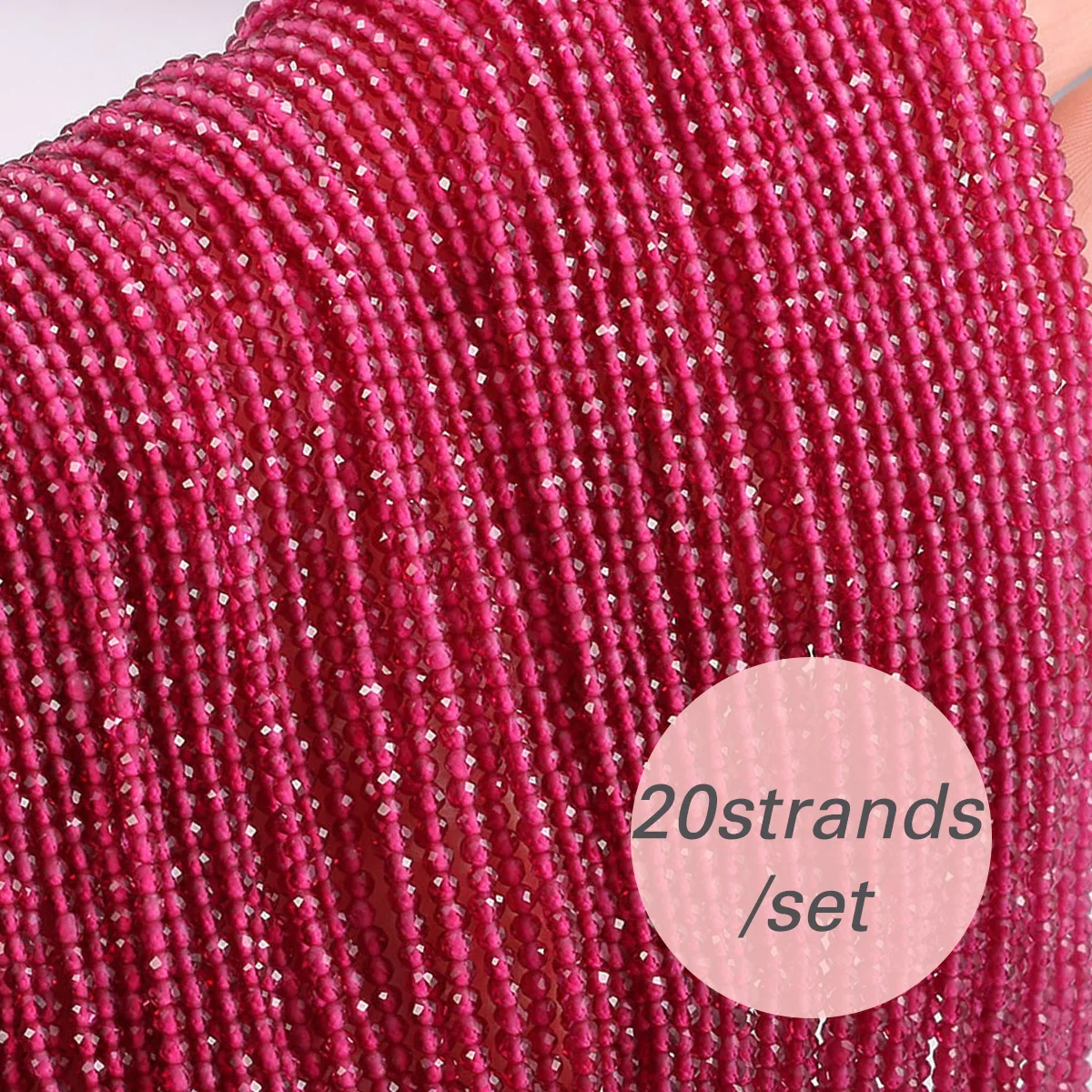 

20strands 2/3mm Rose Red Spinels Stone Beads Faceted Loose Bead for DIY Women Men Necklace Bracelets Jewelry Making Accessories