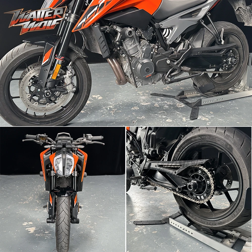 2025年式 DUKE 790 890用 フロントフォークアクスルホイールスライダー リアスイングアームスプールスタンド クラッシュスライダー 790 Duke /L 890 Duke/R 2018-2024対応