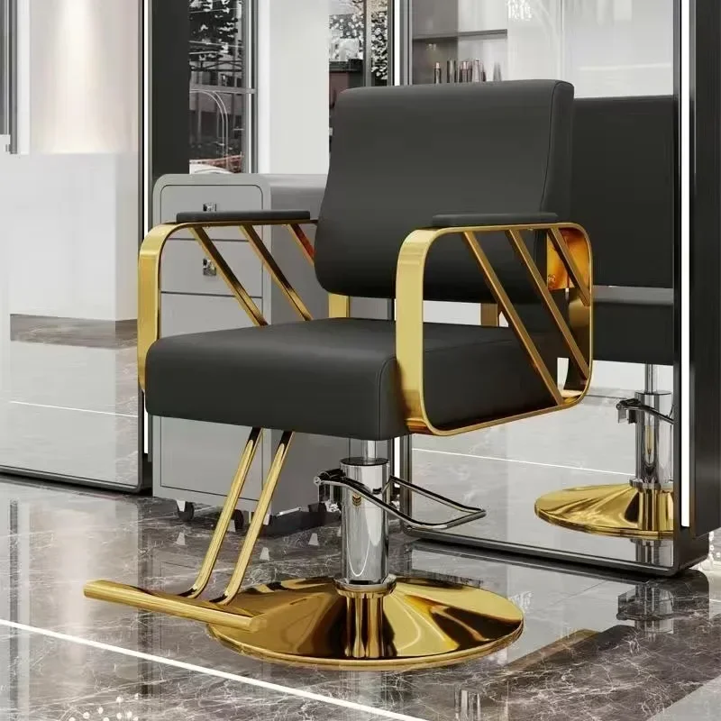 

Долговечное винтажное черное парикмахерское кресло, классическое персонализированное кресло для салона красоты, парикмахерское кресло, эстетическая мебель в стиле ретро