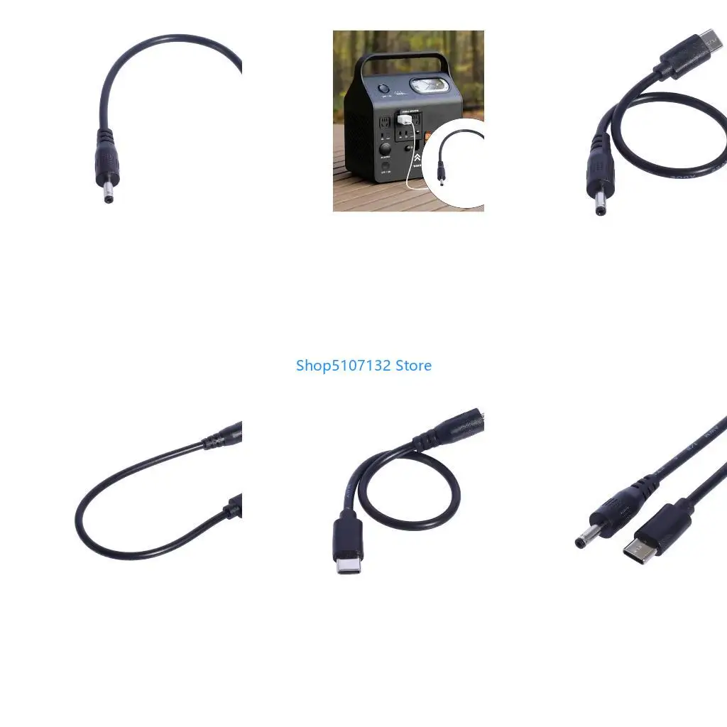 87HD USB C to 3.5mmx1.35mm Adapter Cable 5V USB C Adapter 3.5x1.35mm for Security Camera LED Lighting USB Light Fan