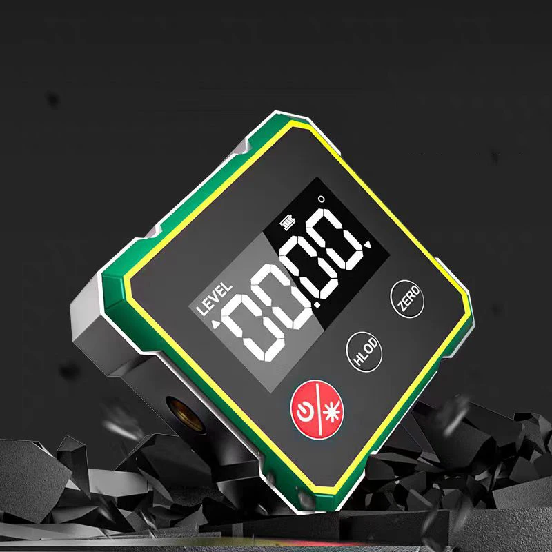 360° Magnetic Digital Angle Finder With Electronic Laser Gauge Ruler Type-C Charging LCD Electronic Protractor Measuring Tool