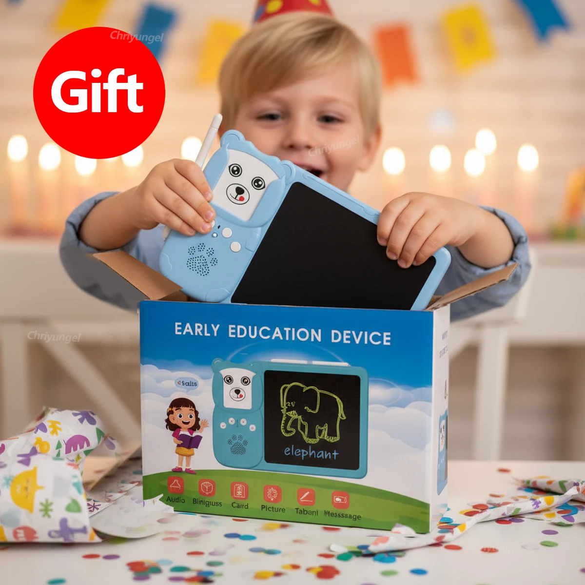 2 في 1 بطاقات فلاش ناطقة وكمبيوتر لوحي LCD للكتابة لعبة تعليمية تعلم اللغة الإنجليزية مع هدايا صوتية للأطفال الأولاد والبنات الصغار