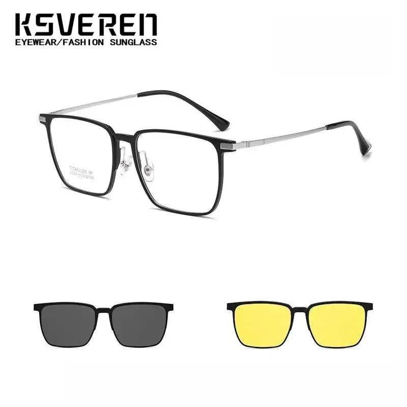 Fashion Design Eyeglasses Vintage Square Reading Glasses Polarized Magnet Prescription Glasses Frame For Men 0 +0.5 To +6.0