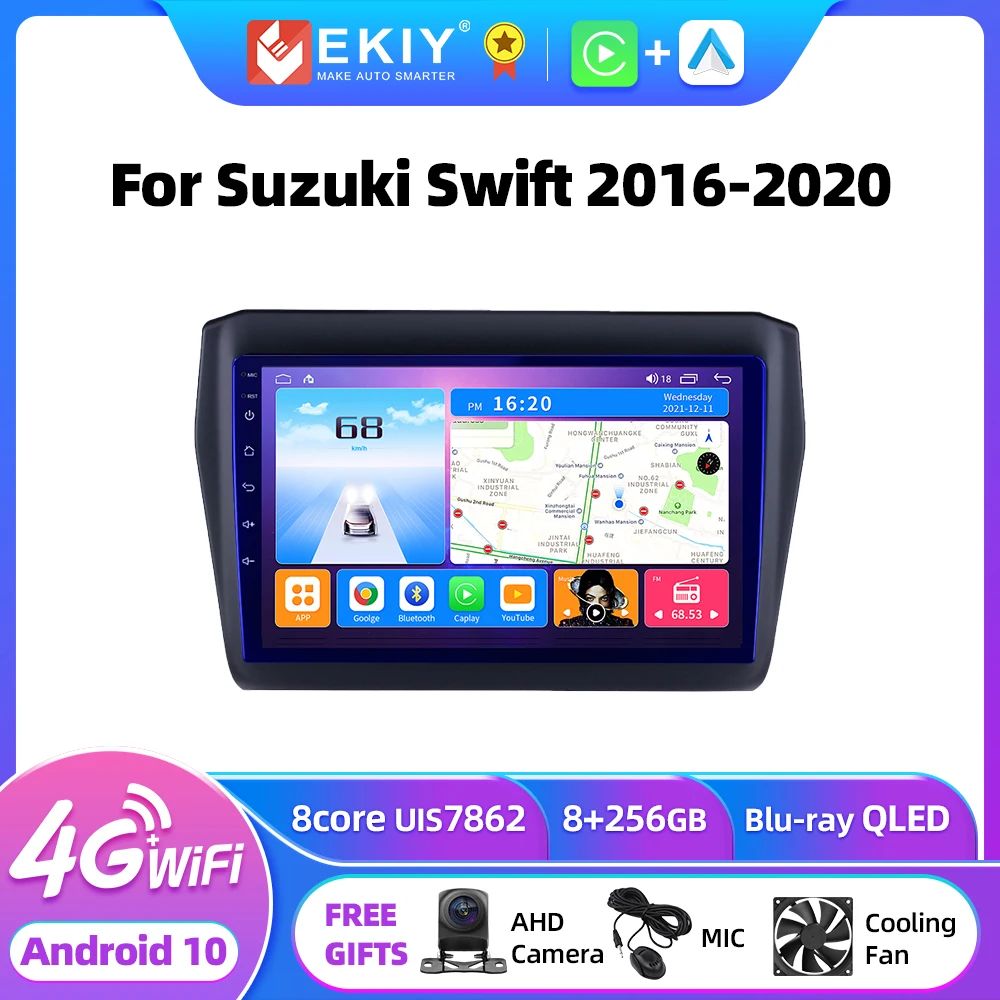 

Автомагнитола EKIY T7 на Android для Suzuki Swift 2016-2020 мультимедийный видеоплеер для Carplay навигация стерео 2din головное устройство DVD GPS