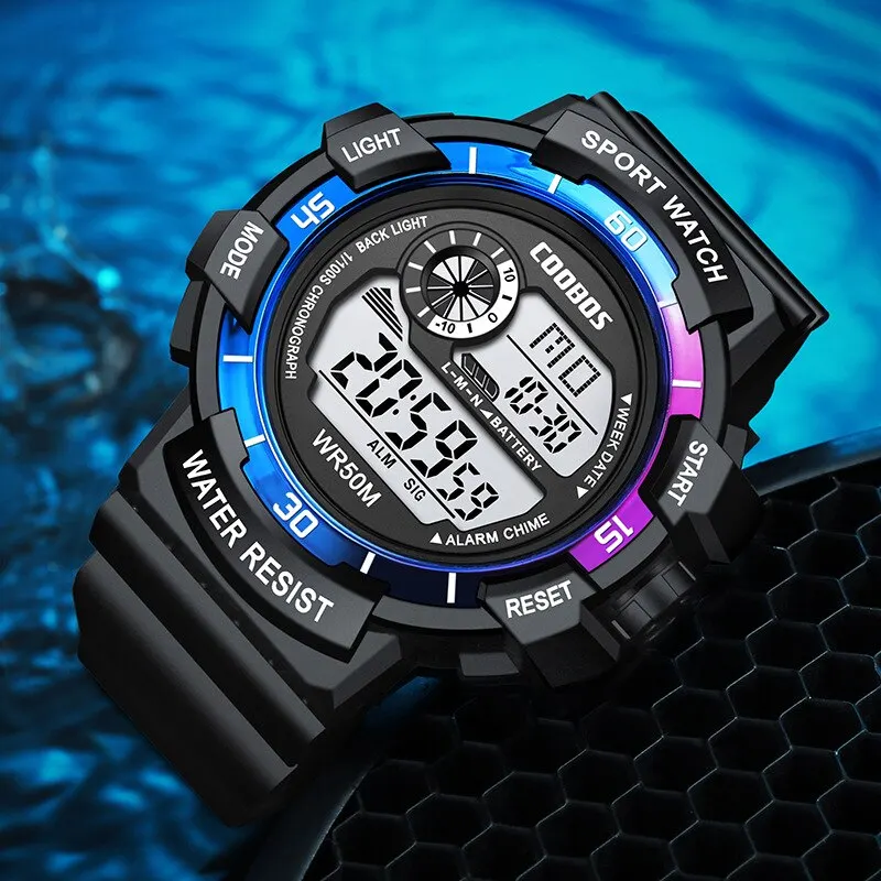 Fashion Sport LED Electronic Watches For Men Luxury Waterproof Luminous Military Watch Man Multifunction Colorful Digital Clock