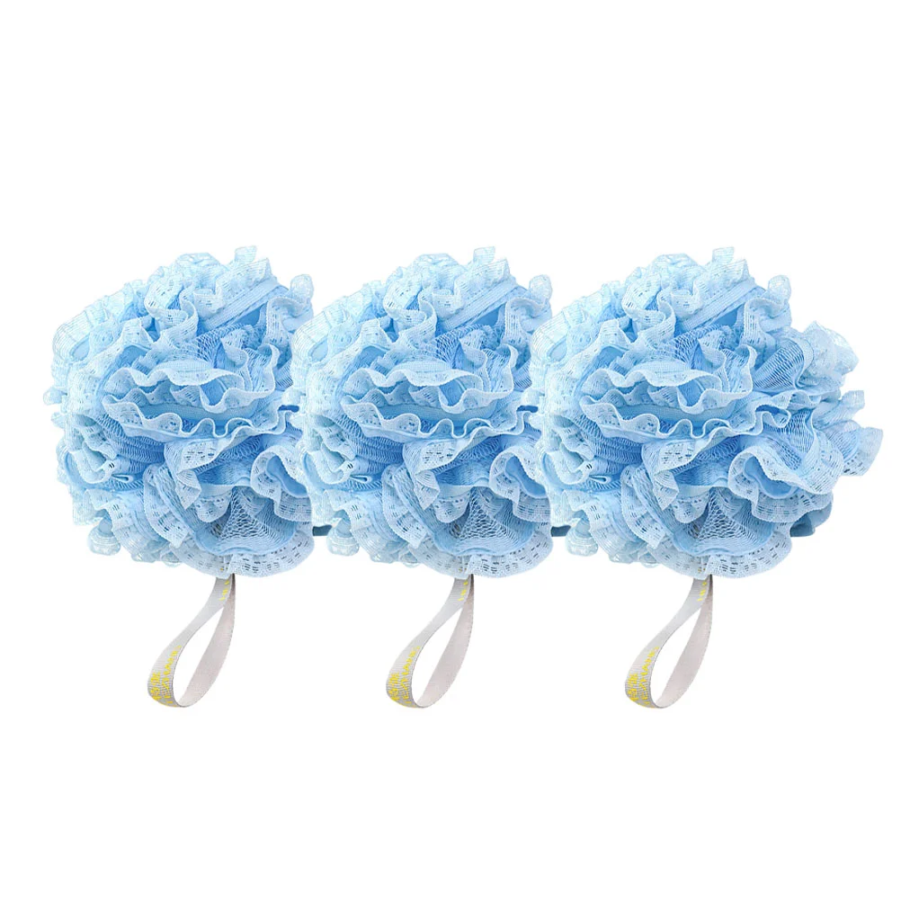 3 Pcs Lace Mesh Sponge Shower Ball Bath Poufs Shower-bath Scrubber Cleaning Sponges