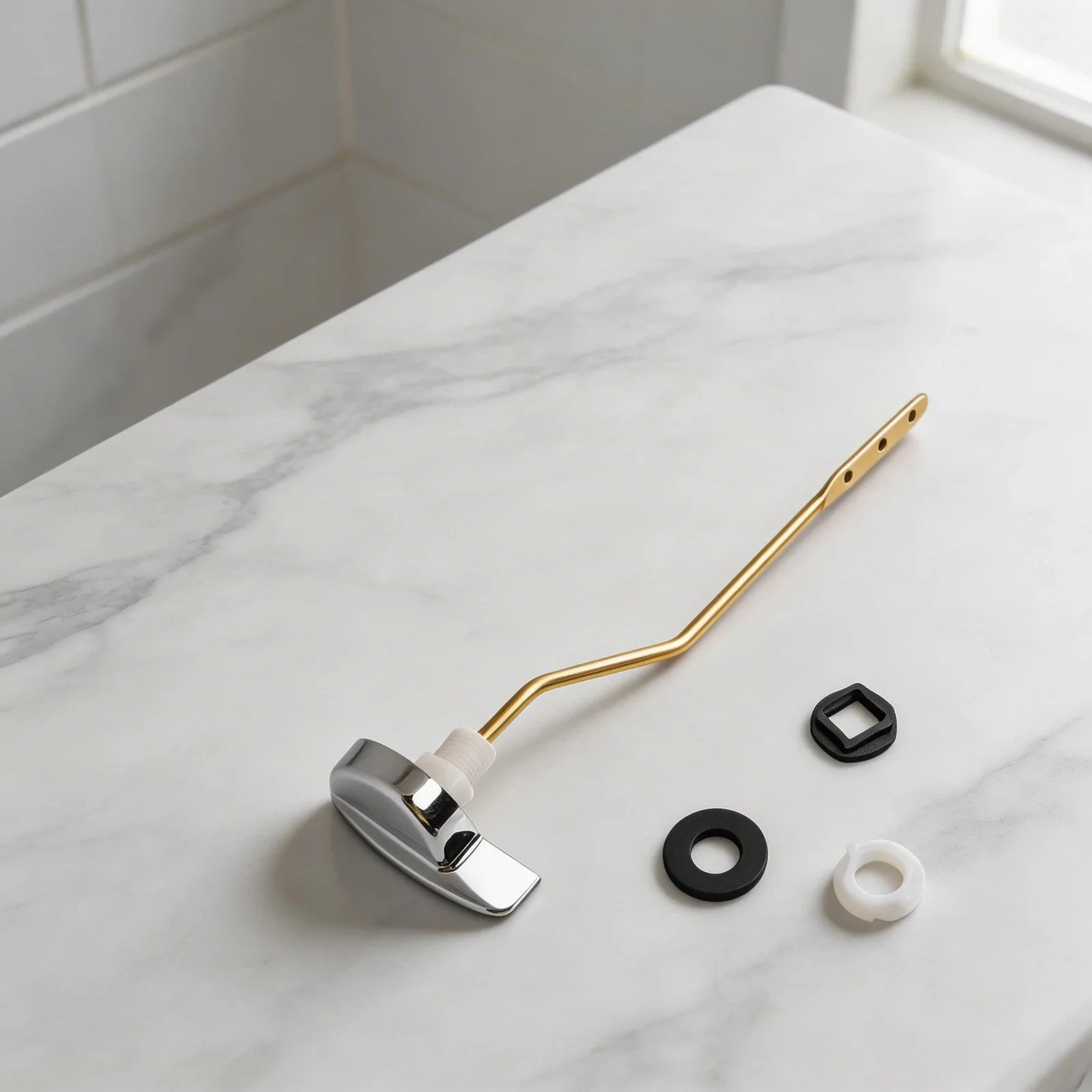 DIY Toilet Installation Toilet Lever Handle As Shown Functionality Flush Lever Locknuts Hassle-Free Setup For TOTO Toilet Tank