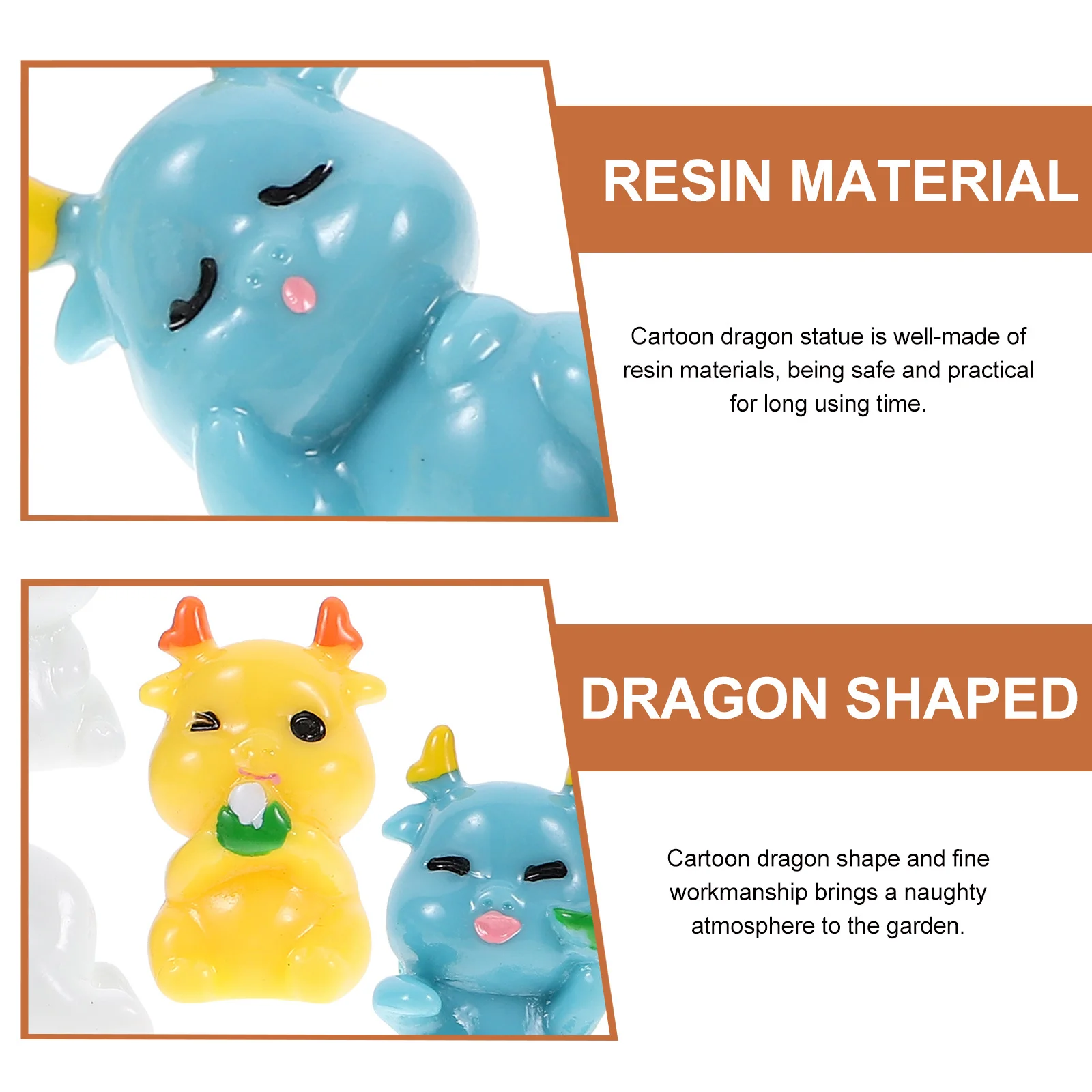 

5Pcs Cartoon Dragon Resin Garden Statues Perfect for Micro Landscape Succulents Plants Yard Decoration Mini Dragon