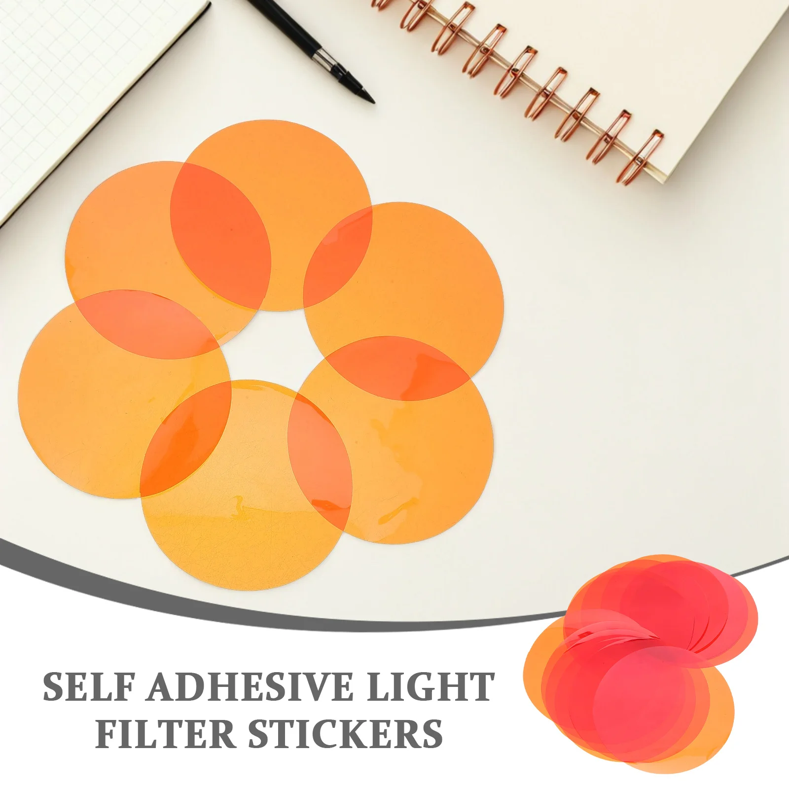 20Pcs Warm Light Filter Stickers 74Mm Amber Color Correction Gel Discs Peel and Stick for Ceiling Spotlights Pendant Lamps DIY